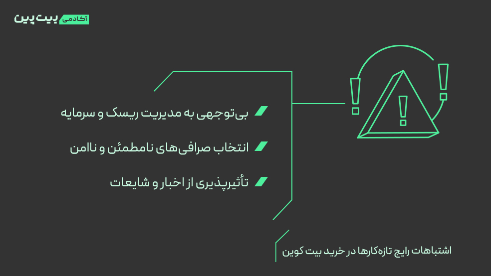 اشتباهات تازه کارها در خرید بیت کوین