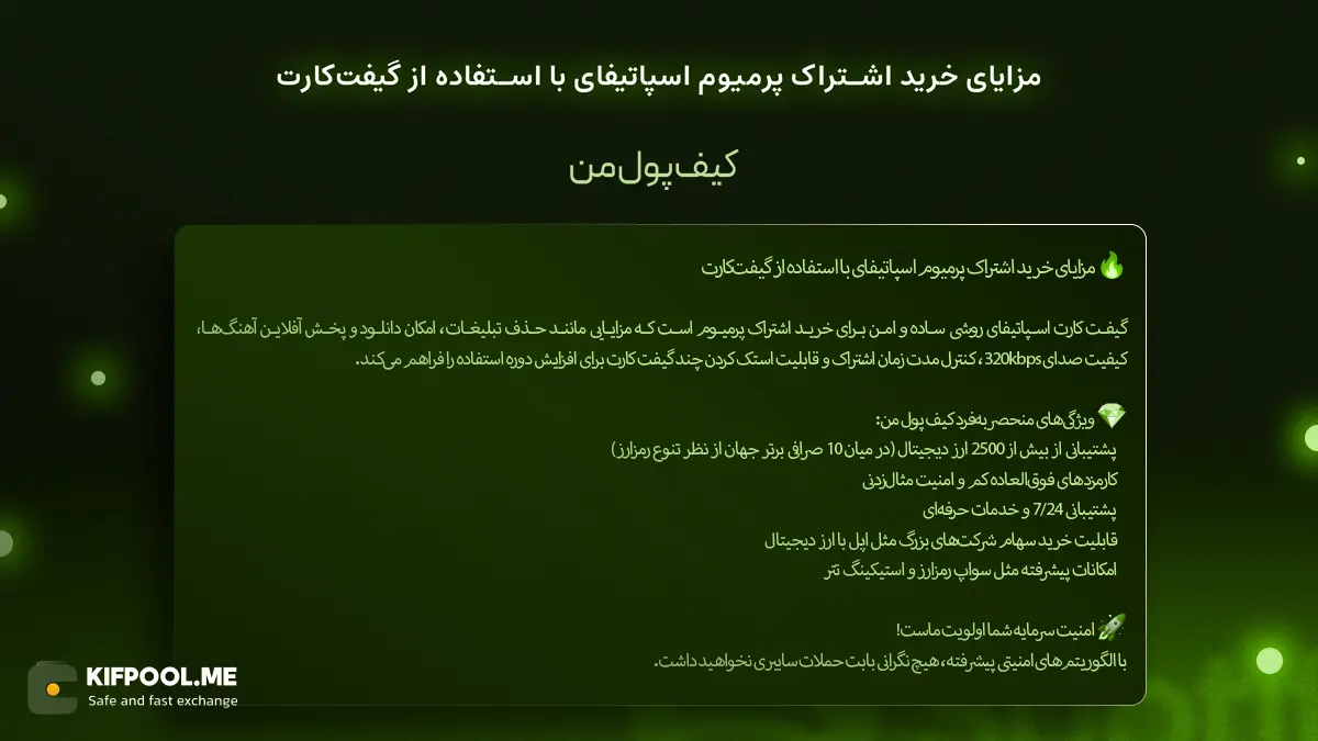 گیفت کارت اسپاتیفای راهی آسان برای لذت بردن از موسیقی بدون محدودیت 1 گیفت کارت اسپاتیفای راهی آسان برای لذت بردن از موسیقی بدون محدودیت