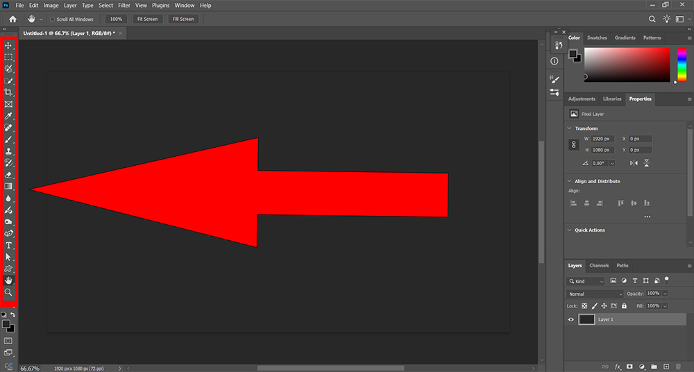 نوار ابزار فتوشاپ