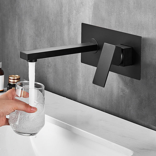 شیرآلات توکار؛ شیر روشویی توکار مشکی