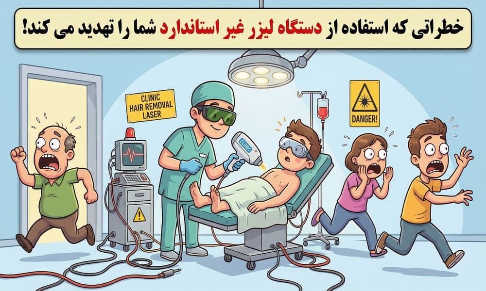 خطراتی که استفاده از دستگاه لیزر غیر استاندارد شما را تهدید می کند!