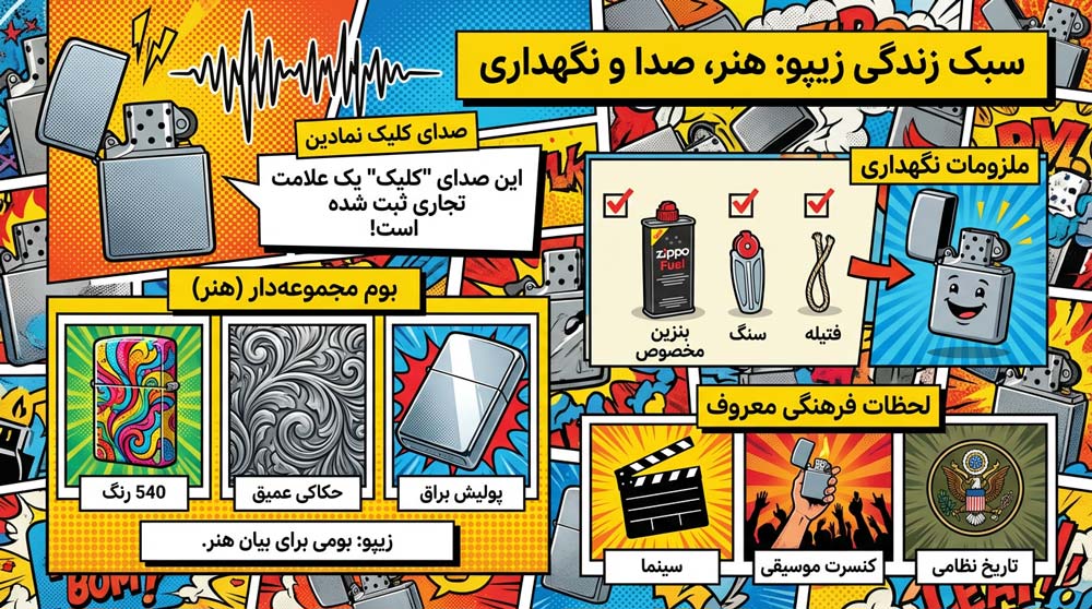 تاثیرات فرهنگی فندک زیپو (اینفوگرافی)