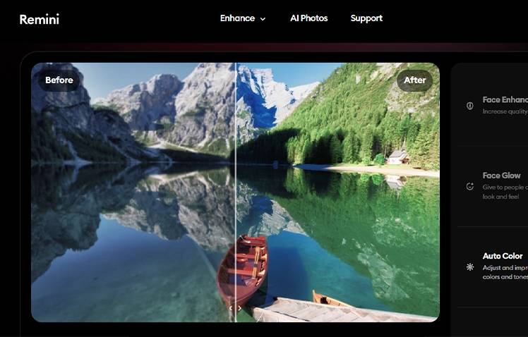 1. ترمیم عکس با هوش مصنوعی با ابزار Remini