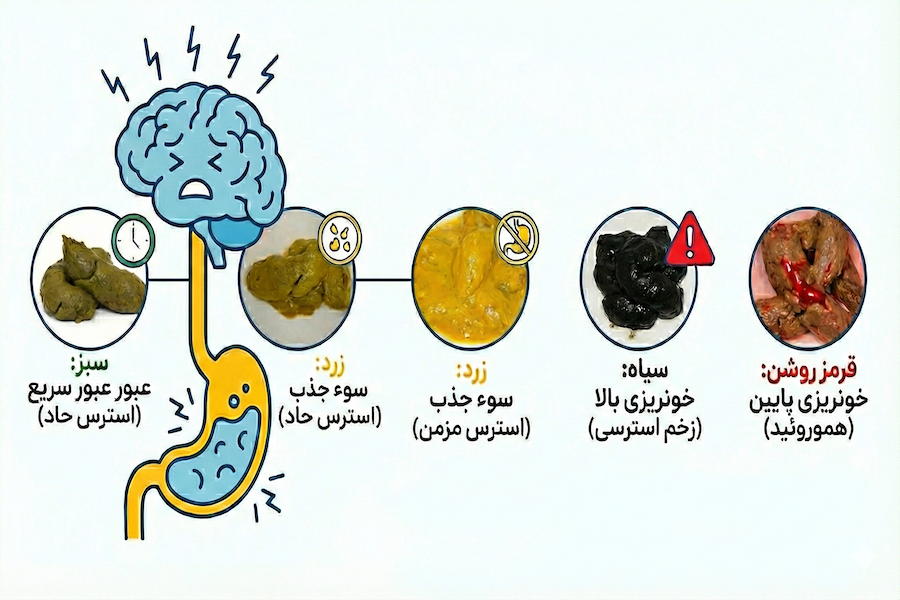 استرس و رنگ مدفوع