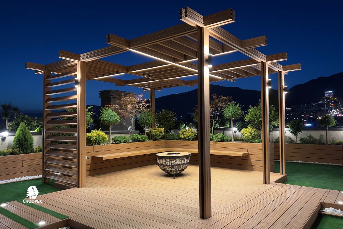 چوب پلاست روف گاردن