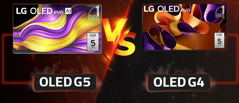 مقایسه تلویزیون ال جی اولد C4 و C5 با G4 و G5