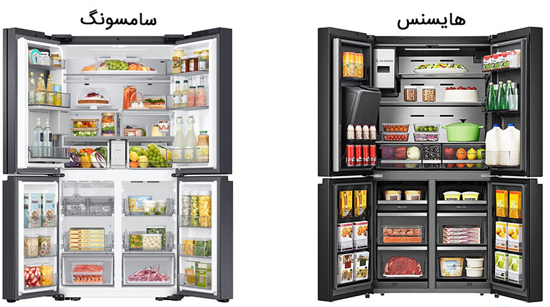 یخچال مانیتور دار هایسنس RQ759 و یخچال مانیتور دار سامسونگ RF71