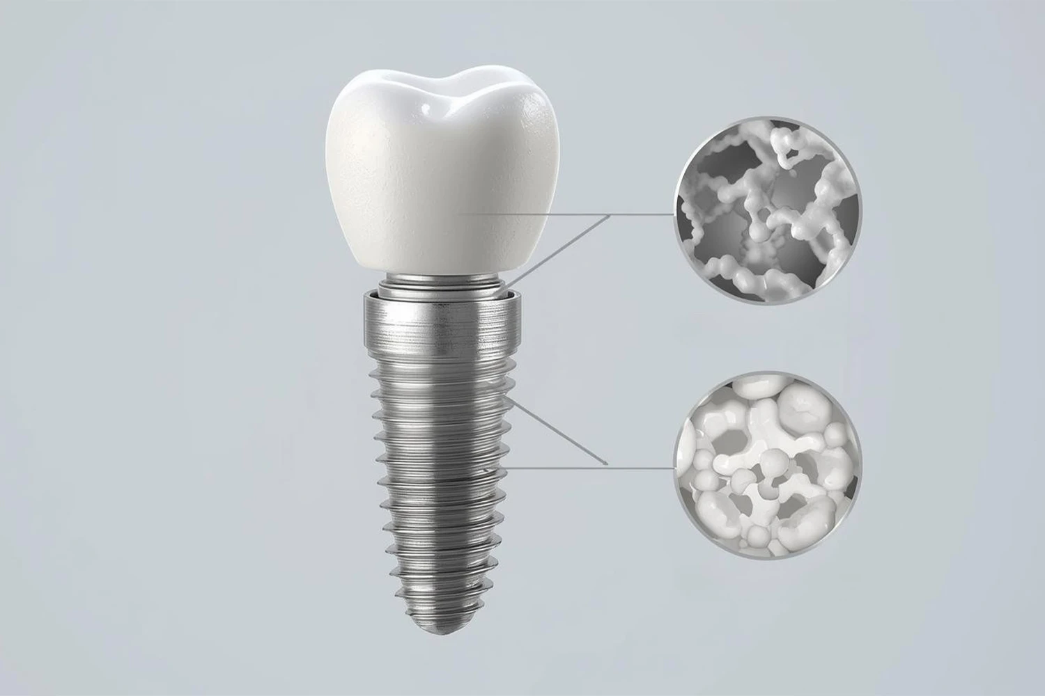 جنس هر کدام از اجزای ایمپلنت دندان چیست؟ کدام متریال برای شما بهتر است؟