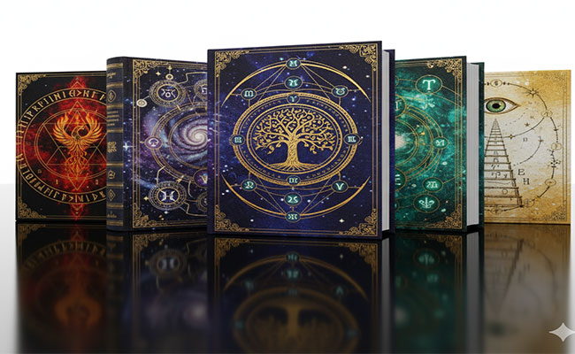 تصویر مجموعه کامل ۵ جلدی نومرولوژی ممنوعه؛ بهترین کتاب عدد شناسی و مرجع جامع آموزش علوم اعداد.