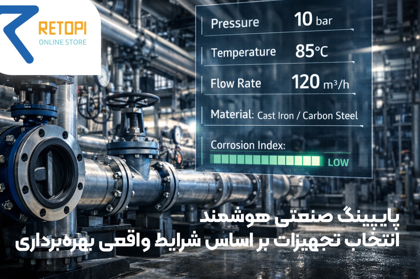 پایپینگ صنعتی هوشمند؛ انتخاب تجهیزات بر اساس شرایط واقعی بهره‌برداری
