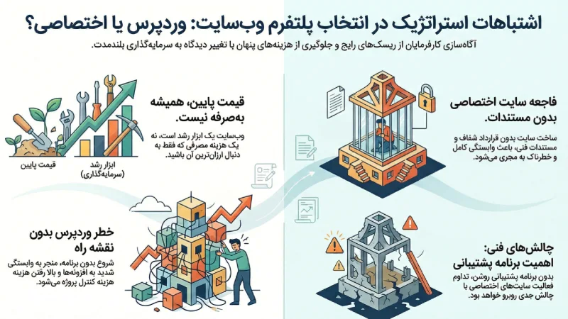 اشتباهات رایج کارفرماها در انتخاب وردپرس یا اختصاصی
