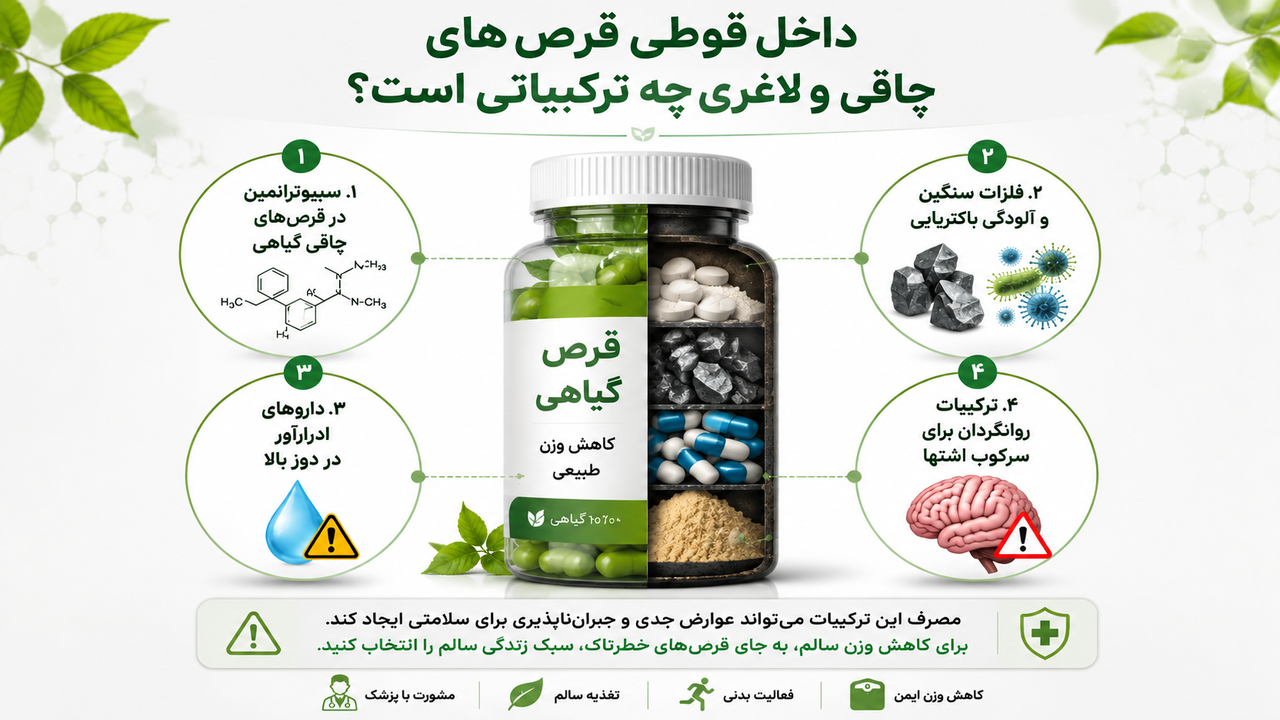 داخل قوطی قرص های چاقی و لاغری چه ترکیباتی است؟