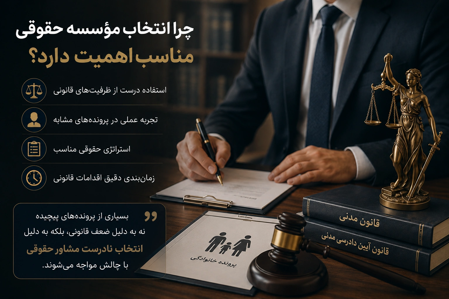 چرا انتخاب مؤسسه حقوقی مناسب اهمیت دارد؟