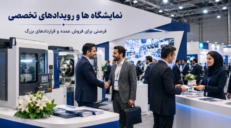 شرکت در نمایشگاه‌ها و رویدادهای تخصصی یکی از روش تبلیغات کسب و کار
