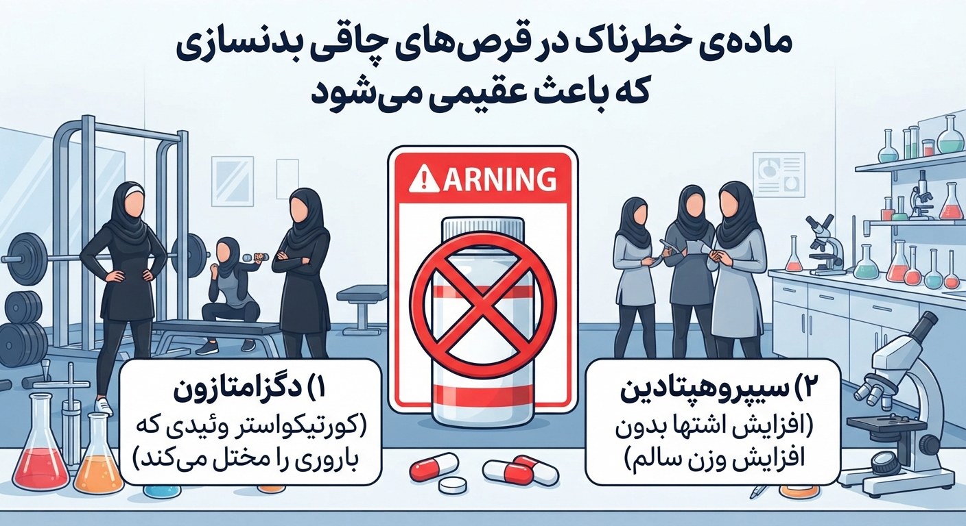 مادهی خطرناک در قرص های چاقی بدنسازی که باعث عقیمی میشود