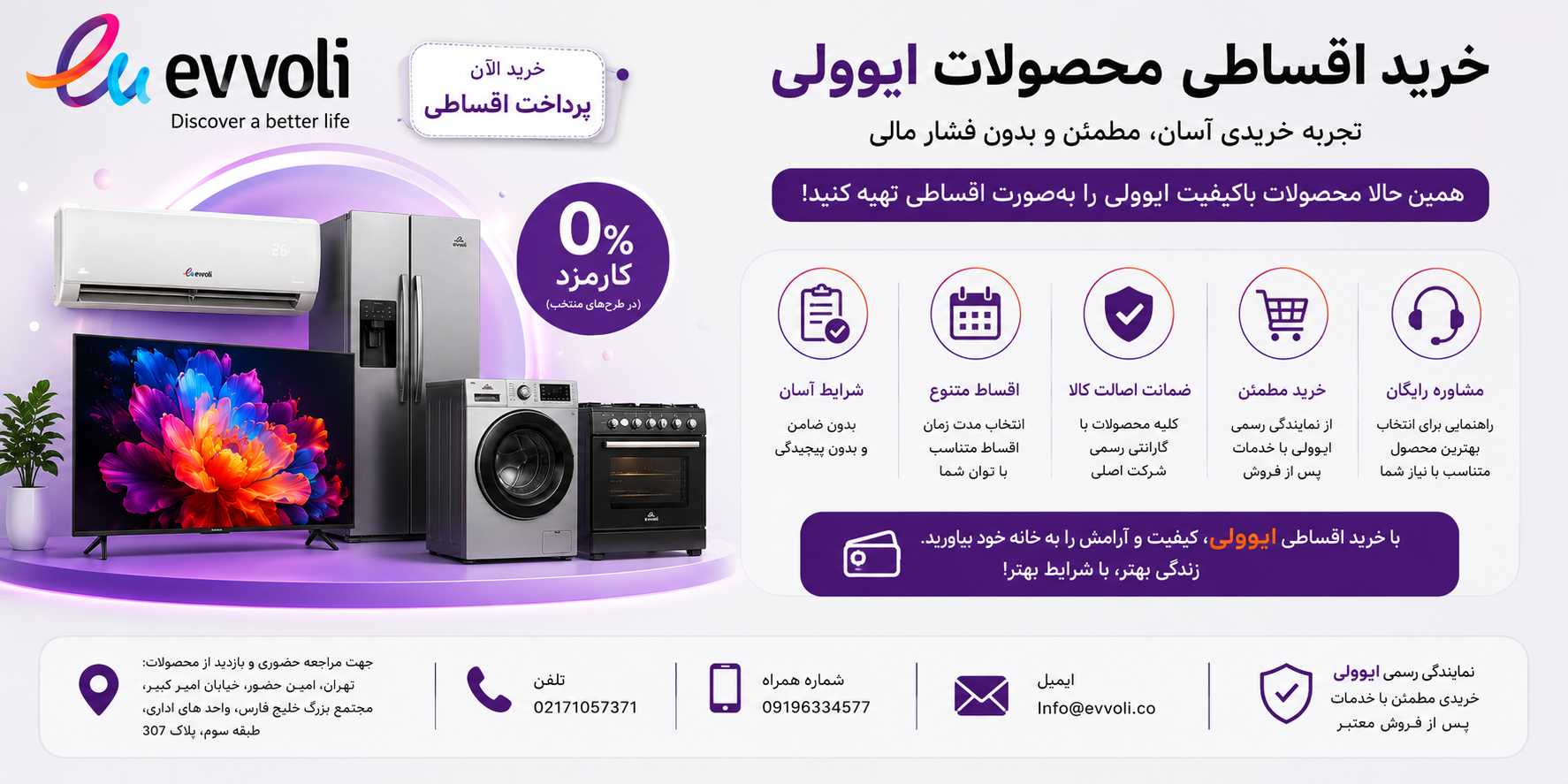خرید اقساطی کولرگازی ایوولی