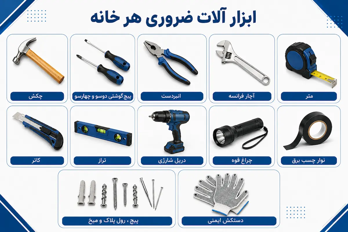 پرکاربردترین ابزار آلات خانگی؛ هر خانه به چه ابزارهایی نیاز دارد؟
