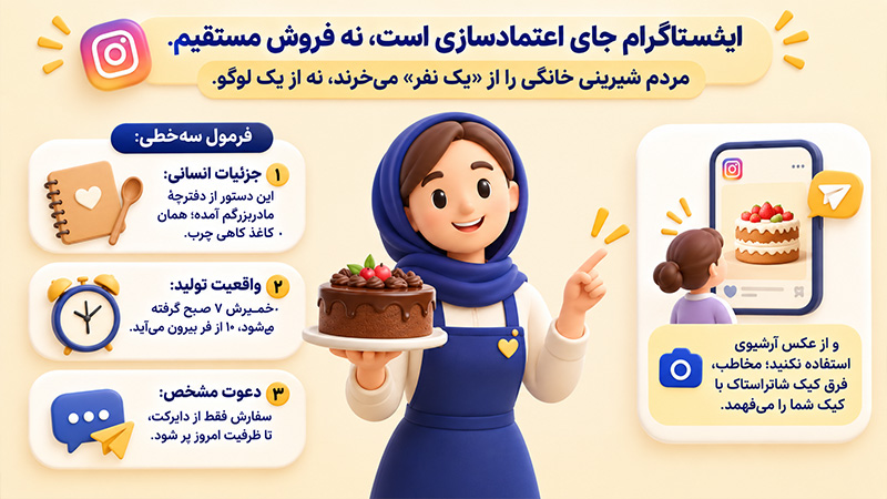 اینستاگرام جای اعتماد سازی است نه فروش مستقیم