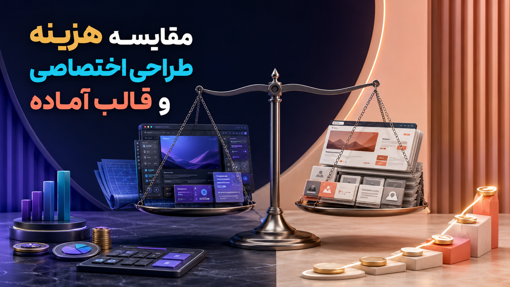 مقایسه هزینه طراحی اختصاصی و قالب آماده