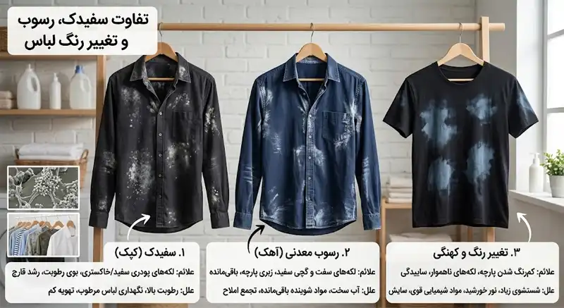 تفاوت سفیدک با رسوب و تغییر رنگ