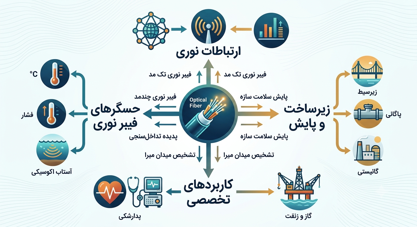 پژوهش علی اصغر آب نیکی درباره حسگرهای فیبر نوری
