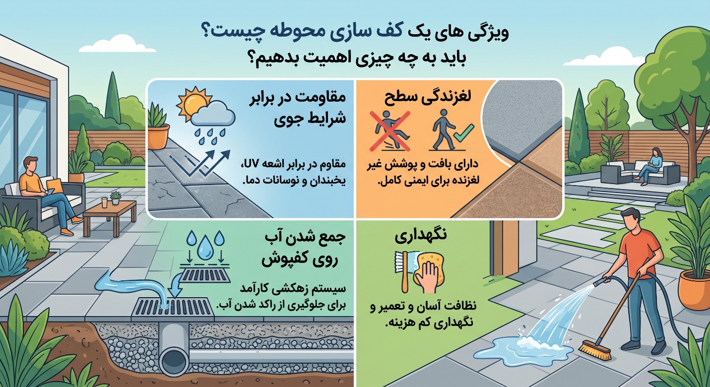 راهنمای انتخاب کفپوش فضای باز؛ از حیاط و ویلا تا پروژههای معماری مدرن