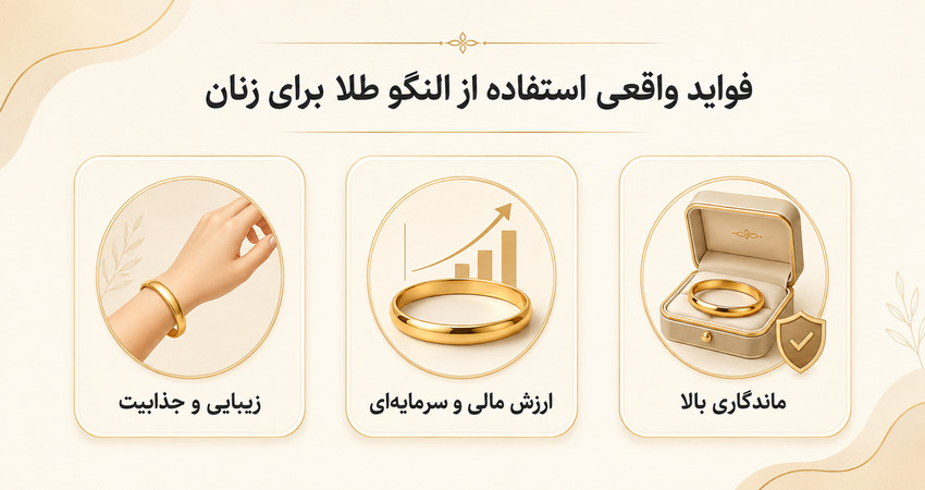 فواید واقعی استفاده از النگو طلا برای زنان