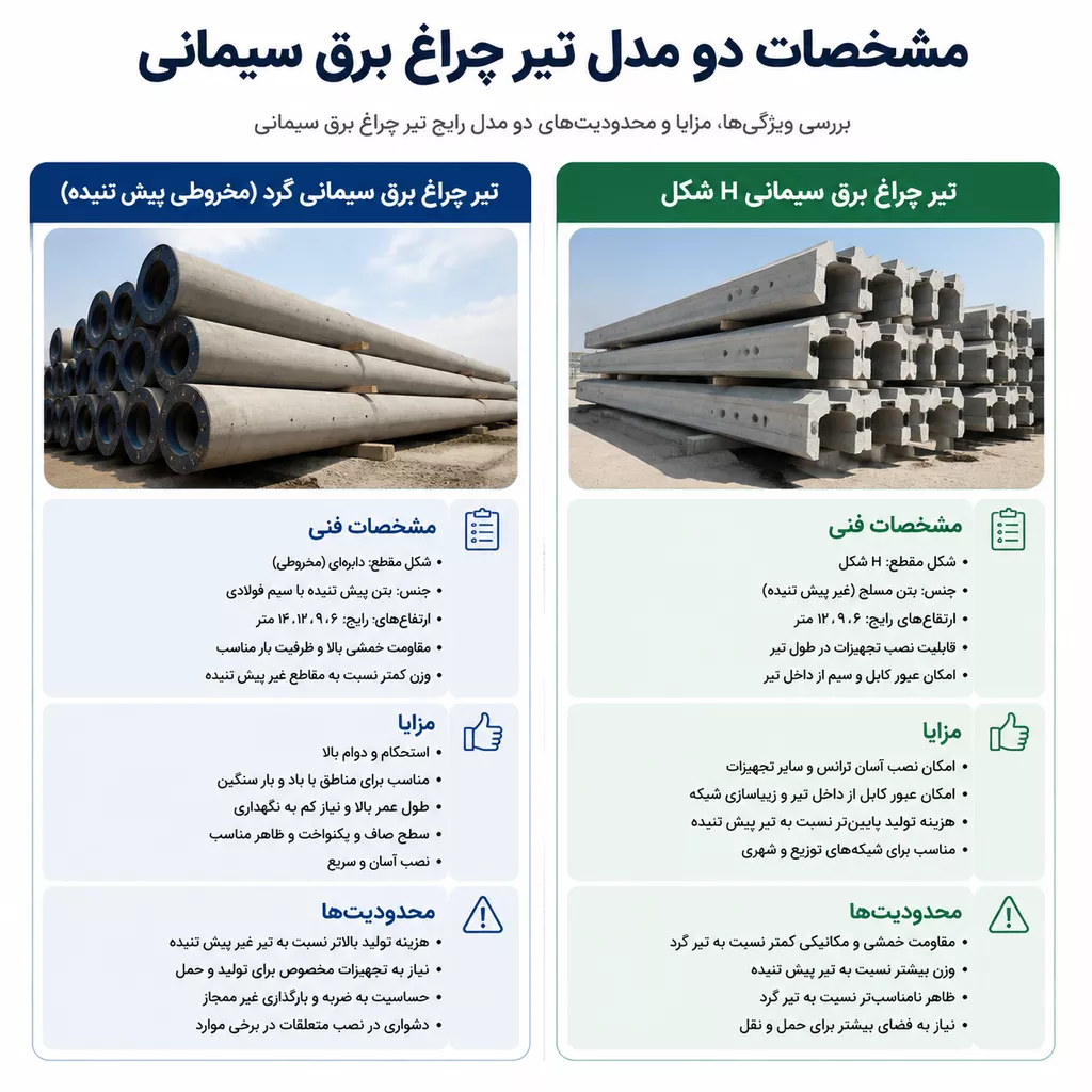 مراحل تولید تیرهای برق بتنی
