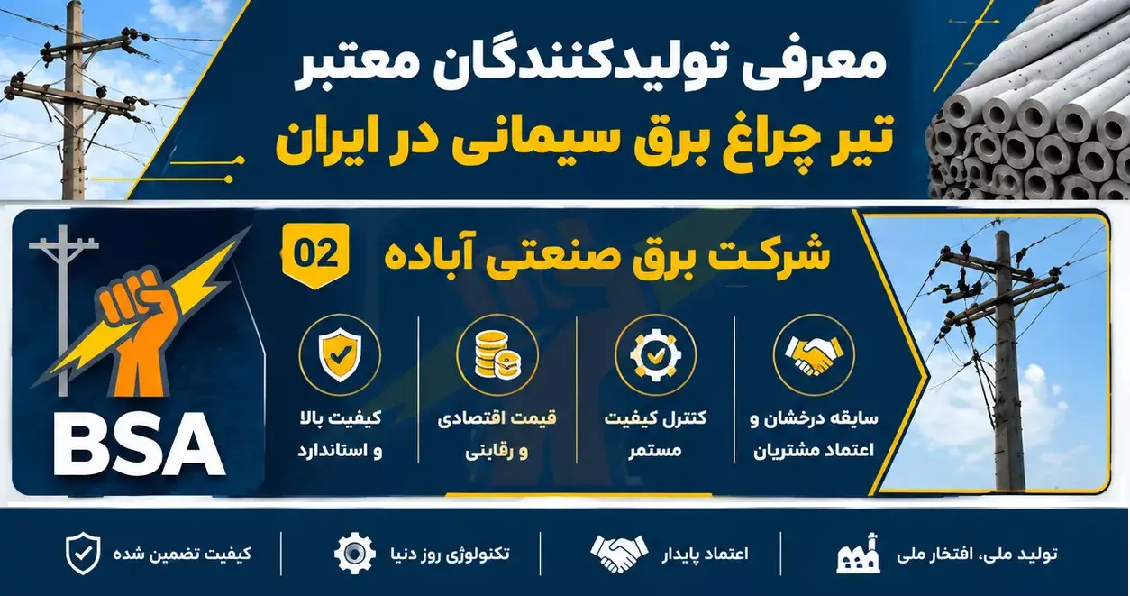 برق صنعتی آباده تولید کننده تیر برق
