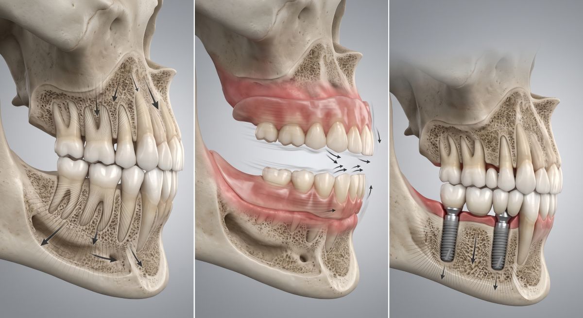 وضعیت استخوان فک و سلامت لثه
