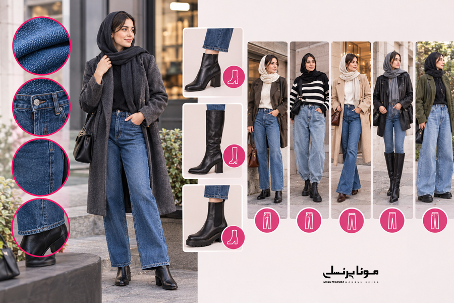 بهترین مدل شلوار جین برای پوشیدن بوت و نیم بوت