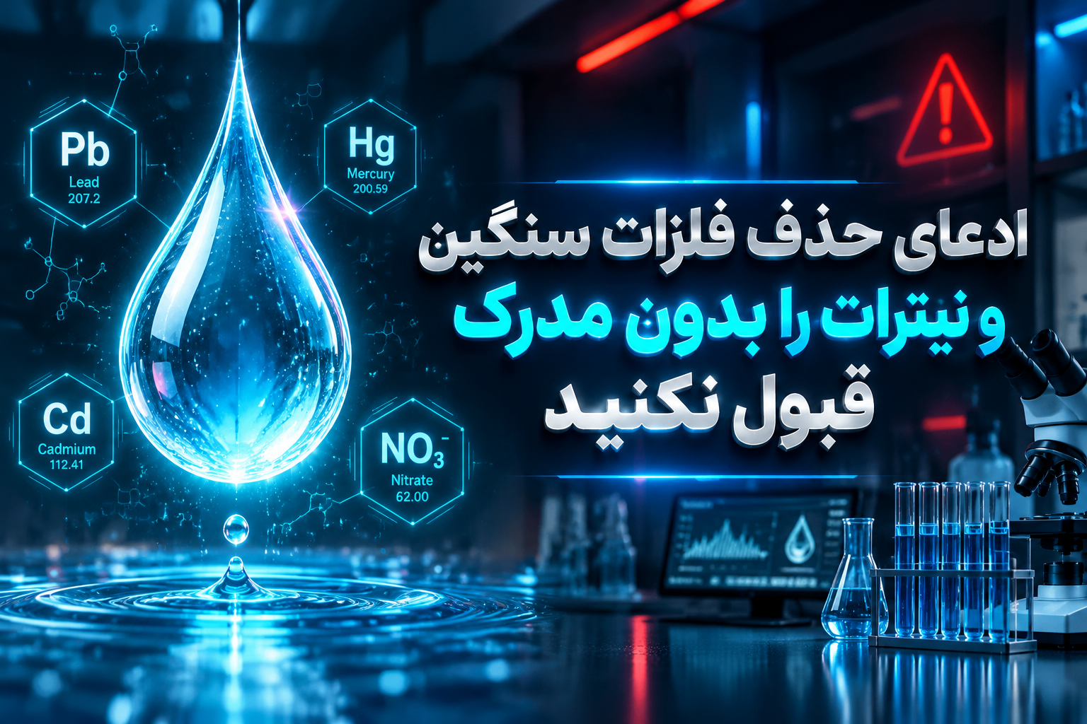 هشدار سوم: ادعای (حذف فلزات سنگین و نیترات) را بدون مدرک قبول نکنید!