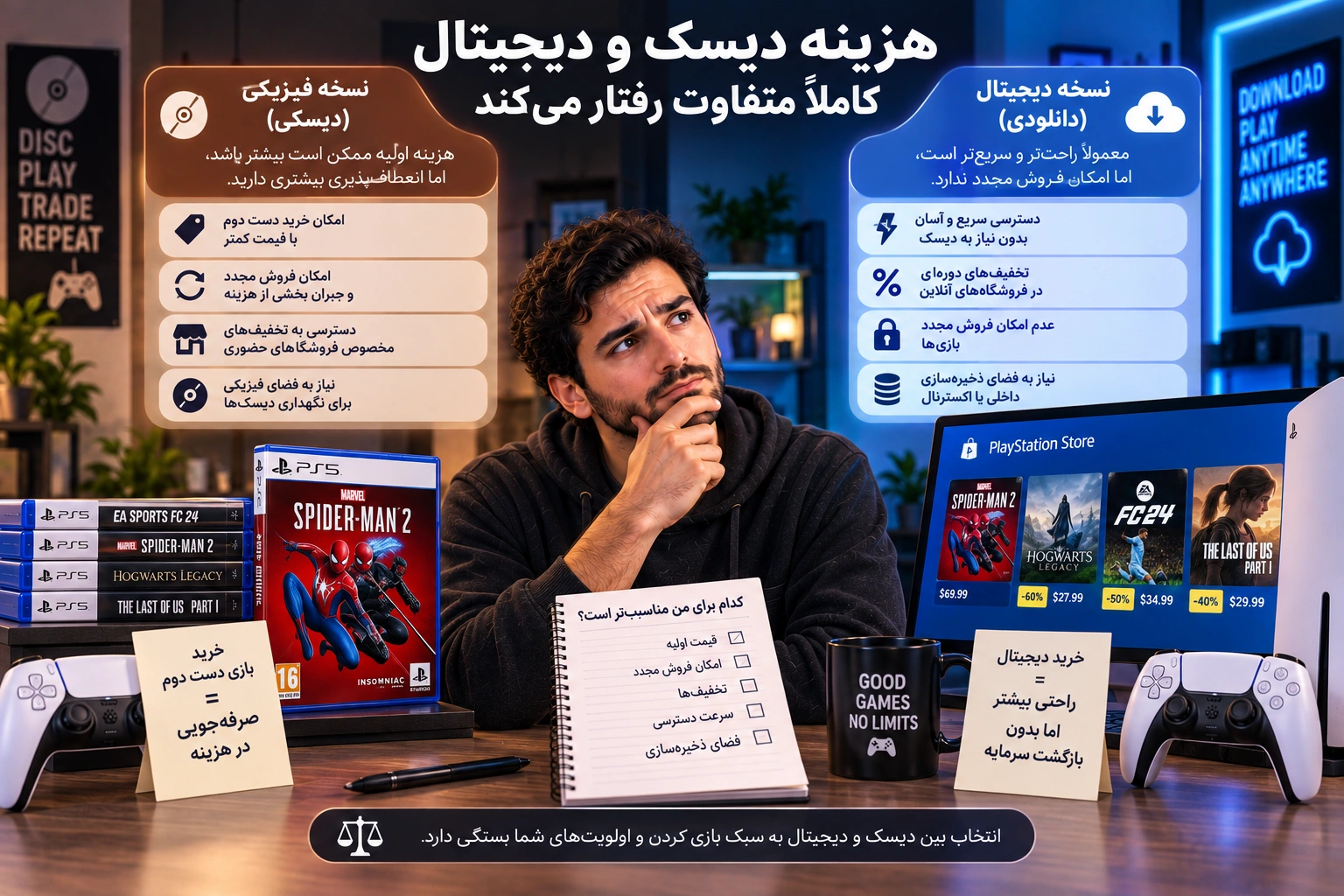 هزینه دیسک و دیجیتال کاملاً متفاوت رفتار میکند