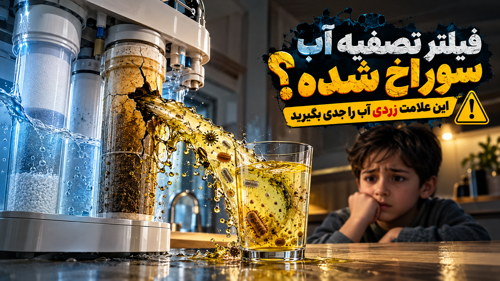 فیلتر تصفیه آب سوراخ شده؟ این علامت زردی آب را جدی بگیرید