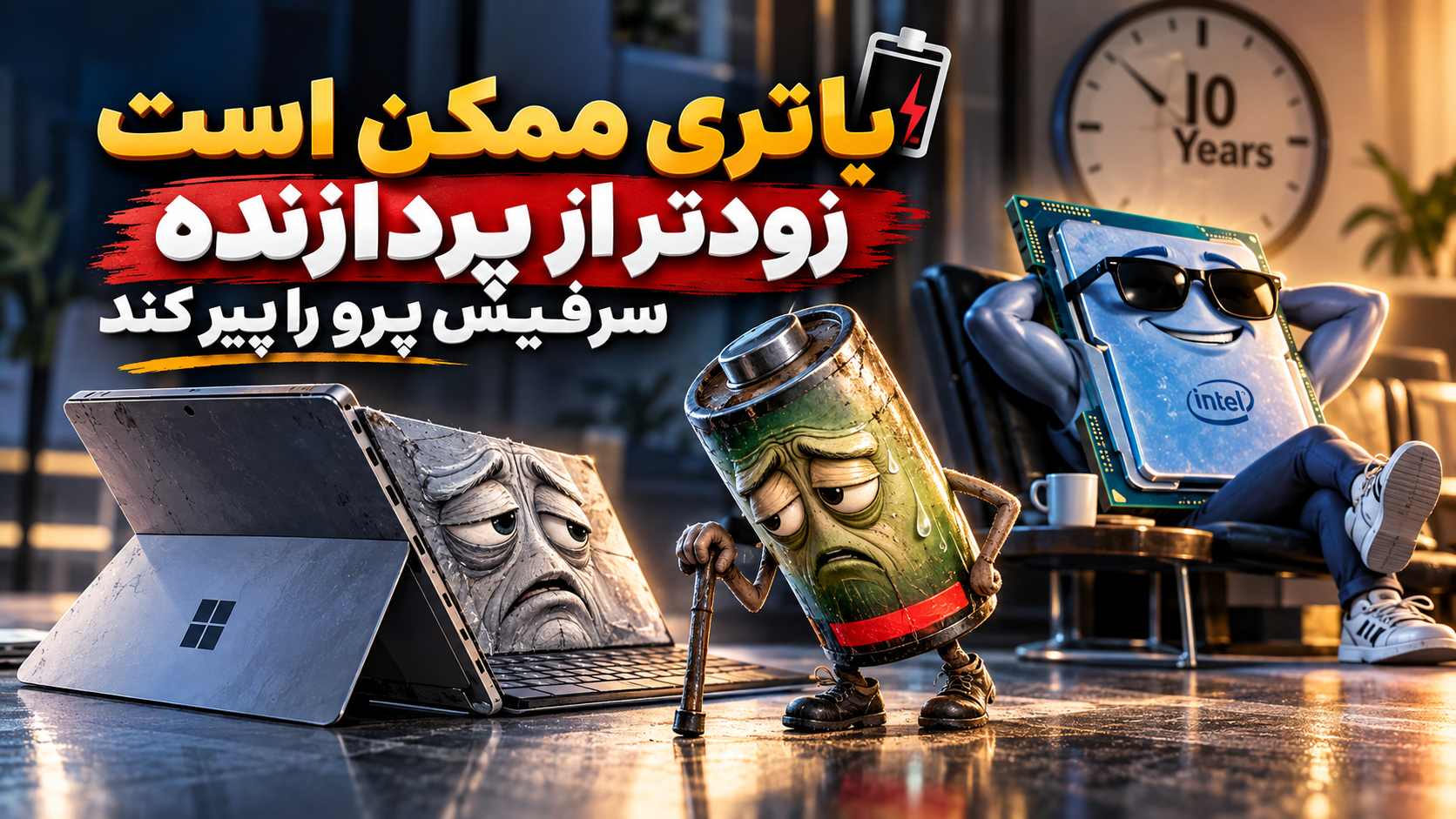 باتری ممکن است زودتر از پردازنده سرفیس پرو را پیر کند