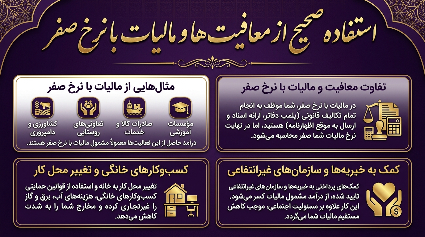 استفاده درست از معافیتها و مالیات با نرخ صفر
