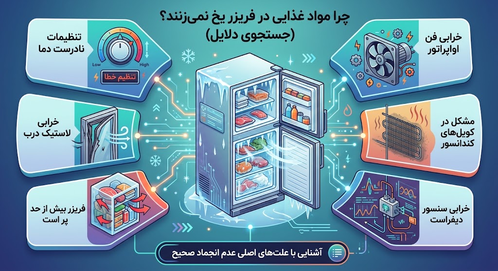 یخ نزدن موادغذایی داخل فریزر چه دلیلی دارد؟