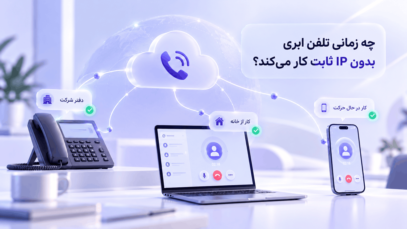 چه زمانی تلفن ابری بدون IP ثابت کار میکند؟
